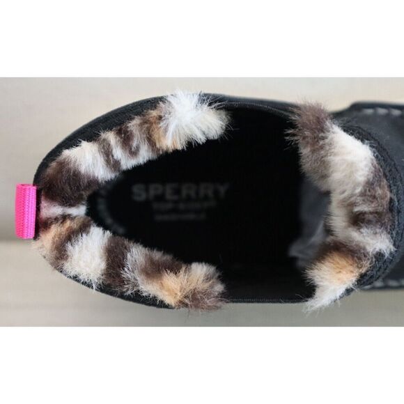 Sperry SCK166481 Girl's Sz 5M Black Salty Cozy Mid Ankle Fur Boots - Picture 6 of 11